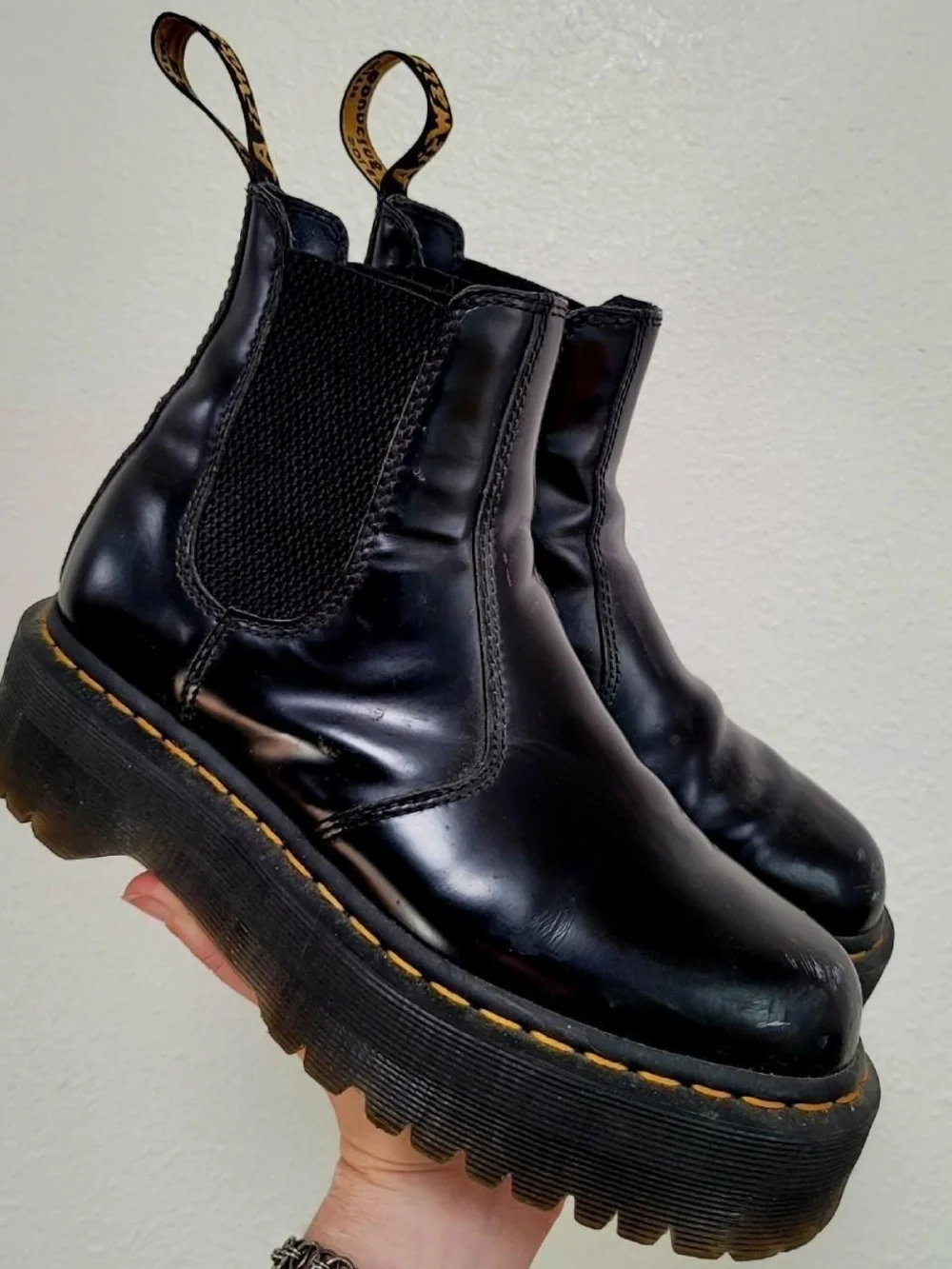 Dr. Martens Black Leather Quad Boot